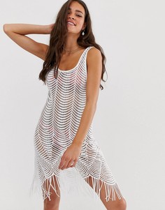 Белое пляжное платье в стиле кроше New Look - Белый