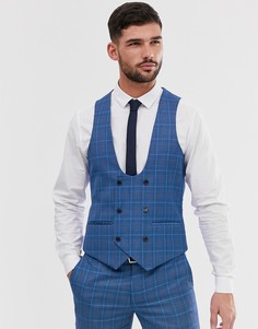 Зауженный жилет в клетку Original Penguin - Синий
