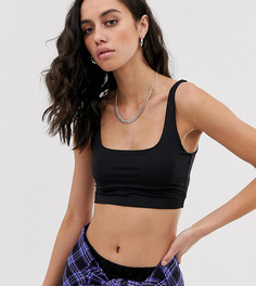 Черная укороченная майка Bershka - Черный