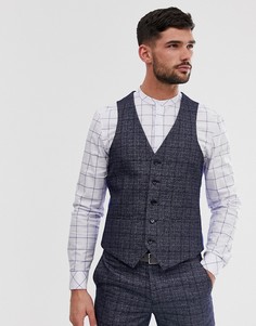 Темно-синий жилет зауженного кроя в клетку Original Penguin - Темно-синий