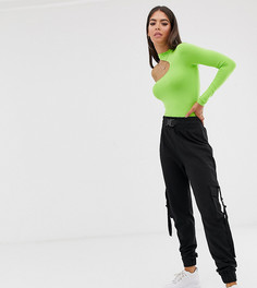 Черные брюки карго с ремнем Missguided Tall - Черный