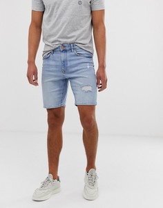 Рваные джинсовые шорты супероблегающего кроя Bershka - Синий