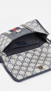 What Goes Around Comes Around Gucci Navy Coated Canvas Waist Pouch