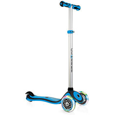 Трехколесный самокат Globber Primo Plus Lights, голубой