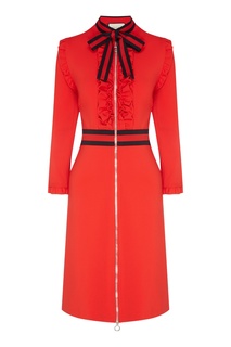 Красное платье на молнии Gucci