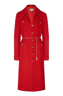 Красное фактурное пальто Gucci