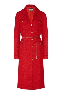 Красное фактурное пальто Gucci