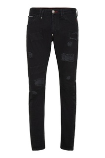 Черные джинсы с прорезями Philipp Plein