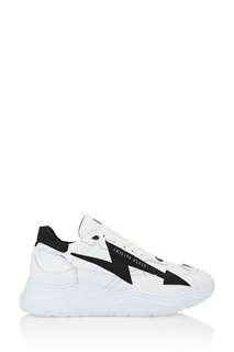 Белые кроссовки с отделкой Philipp Plein