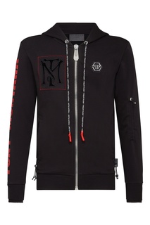 Черное худи на молнии Philipp Plein
