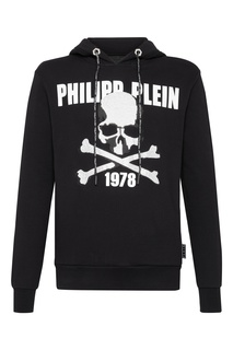 Черное худи с черепом Philipp Plein