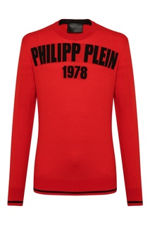 Красный джемпер с логотипом Philipp Plein