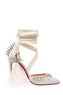 Белые туфли Black Fairy 100 Christian Louboutin