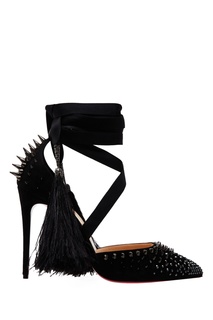 Туфли с перьями и шипами Black Fairy 100 Christian Louboutin