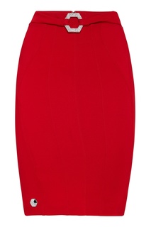 Красная юбка с пряжкой Philipp Plein