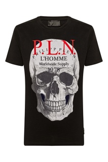 Черная футболка с графичным принтом Philipp Plein