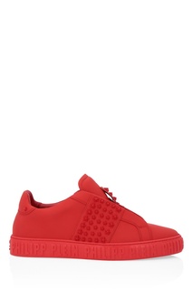 Красные кеды из нубука Philipp Plein
