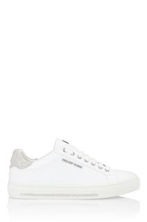 Белые кеды с отделкой Philipp Plein