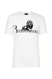 Белая футболка с принтом Billionaire