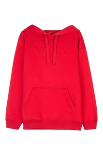 Красное худи с логотипом Valentino