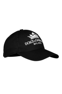 Черная бейсболка с контрастным логотипом Dolce & Gabbana