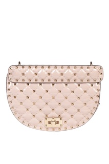 Бежевая лакированная сумка Rockstud Spike Valentino