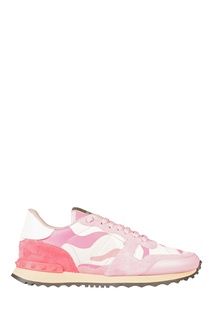 Розовые кроссовки с отделкой Valentino