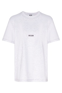 Меланжевая футболка с логотипом Msgm
