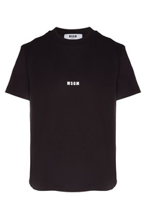 Черная футболка с небольшим логотипом Msgm