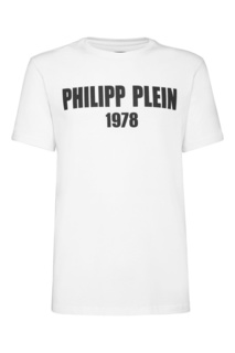 Белая футболка с контрастным логотипом Philipp Plein