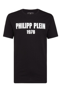 Черная футболка с контрастным логотипом Philipp Plein