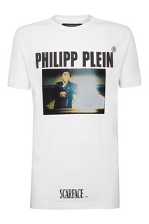 Белая футболка с фотопринтом Philipp Plein