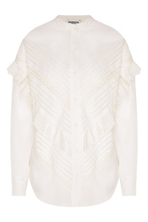 Белая блуза с кружевом и шитьем Essentiel Antwerp