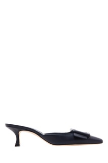 Черные кожаные мюли Maysale Manolo Blahnik