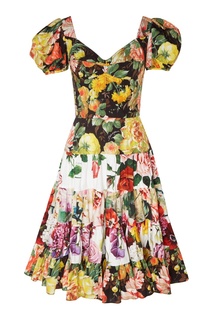 Платье с пионами и гортензией Dolce & Gabbana