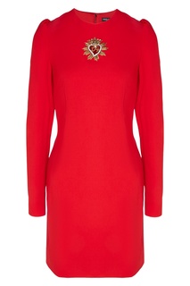 Красное платье-футляр с нашивкой Dolce & Gabbana