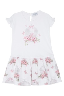 Комбинированное платье с принтом Monnalisa