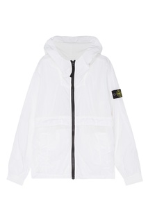 Белая куртка на молнии Stone Island Kids