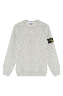 Серый меланжевый свитшот Stone Island Kids