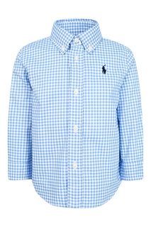 Рубашка в бело-голубую клетку Ralph Lauren Kids