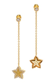 Серьги-гвоздики с длинными подвесками Exclaim