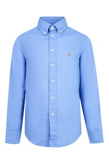 Голубая рубашка с пристегивающимся воротником Ralph Lauren Kids