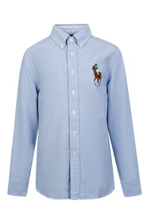 Голубая рубашка с символом Ralph Lauren Kids