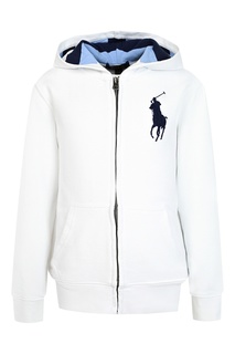 Белое худи с вышивкой Ralph Lauren Kids