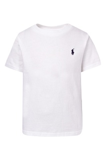 Белая футболка с вышитым логотипом Ralph Lauren Kids