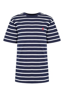 Синяя футболка в полоску Polo Ralph Lauren Kids