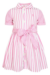 Платье в бело-розовую полоску Ralph Lauren Kids