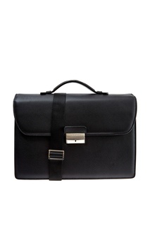 Черный портфель из кожи Canali