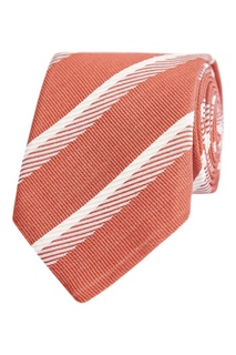 Оранжевый галстук в полоску Canali