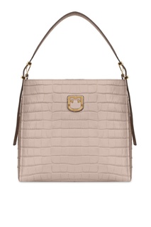 Бежевая кожаная сумка Belvedere Furla